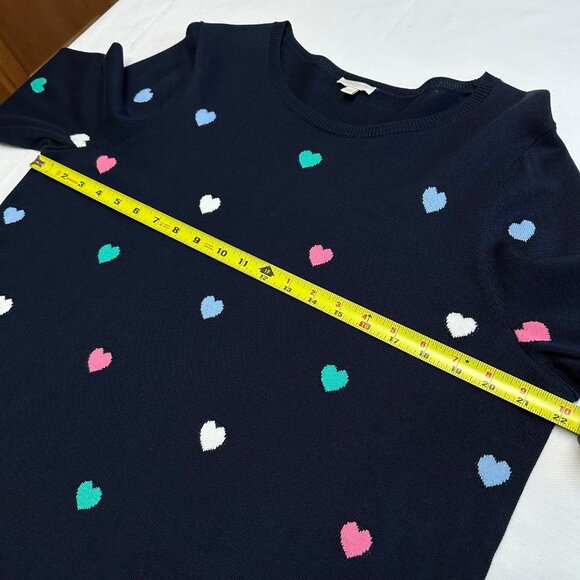Talbots Womens Heart Knit Sweater Size 3X Multicolor Crewneck Preppy Valentines - Picture 3 of 6
